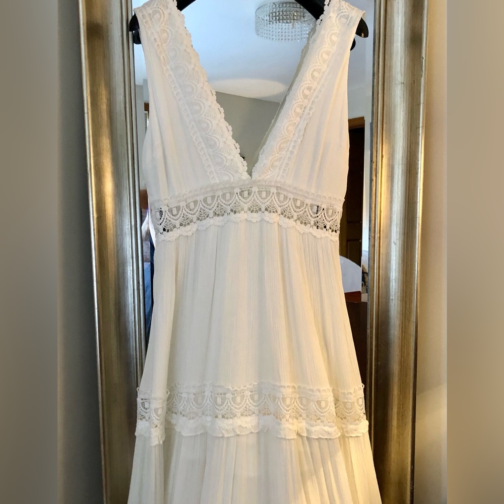 Forever 21 Cream Lace-Trim Maxi Dress - Picture 4 of 10